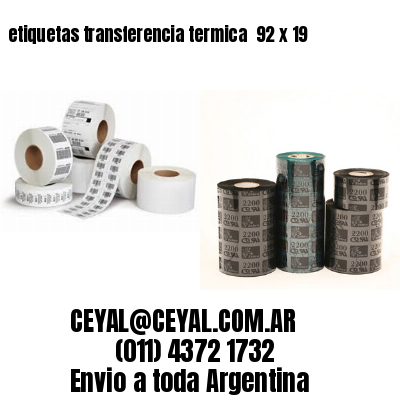 etiquetas transferencia termica  92 x 19