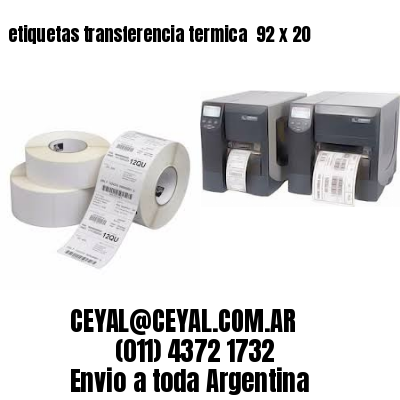etiquetas transferencia termica  92 x 20