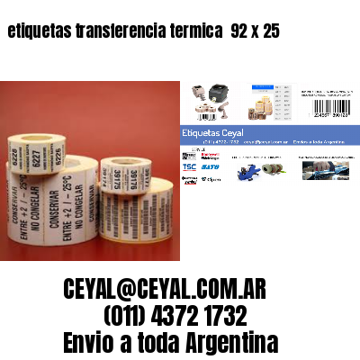 etiquetas transferencia termica  92 x 25
