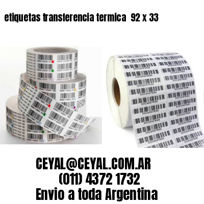 etiquetas transferencia termica  92 x 33