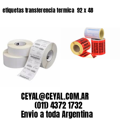 etiquetas transferencia termica  92 x 48