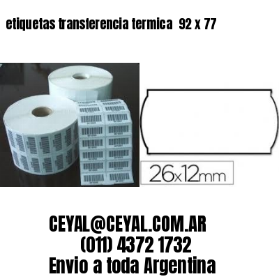 etiquetas transferencia termica  92 x 77