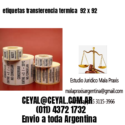 etiquetas transferencia termica  92 x 92