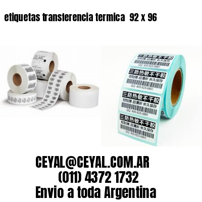 etiquetas transferencia termica  92 x 96