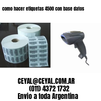 como hacer etiquetas 4500 con base datos
