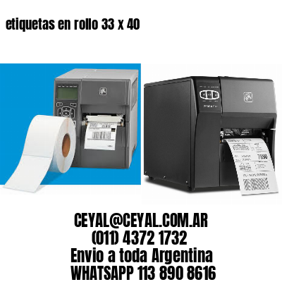 etiquetas en rollo 33 x 40