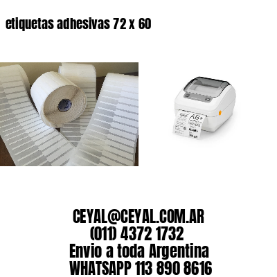 etiquetas adhesivas 72 x 60