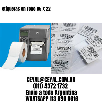 etiquetas en rollo 65 x 22