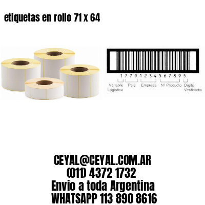 etiquetas en rollo 71 x 64