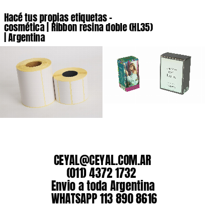 Hacé tus propias etiquetas – cosmética | Ribbon resina doble (HL35) | Argentina
