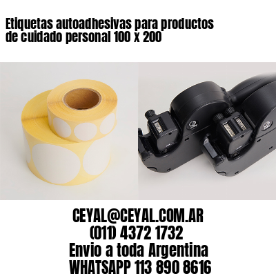 Etiquetas autoadhesivas para productos de cuidado personal 100 x 200