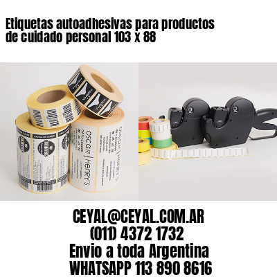 Etiquetas autoadhesivas para productos de cuidado personal 103 x 88