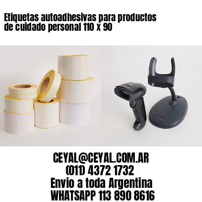 Etiquetas autoadhesivas para productos de cuidado personal 110 x 90