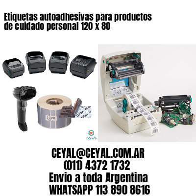 Etiquetas autoadhesivas para productos de cuidado personal 120 x 80