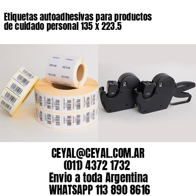 Etiquetas autoadhesivas para productos de cuidado personal 135 x 223.5