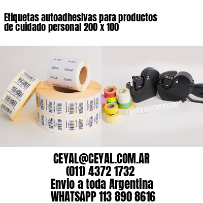 Etiquetas autoadhesivas para productos de cuidado personal 200 x 100