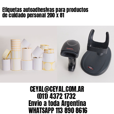 Etiquetas autoadhesivas para productos de cuidado personal 200 x 81
