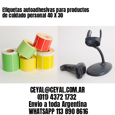 Etiquetas autoadhesivas para productos de cuidado personal 40 X 30