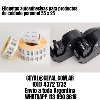 Etiquetas autoadhesivas para productos de cuidado personal 55 x 25