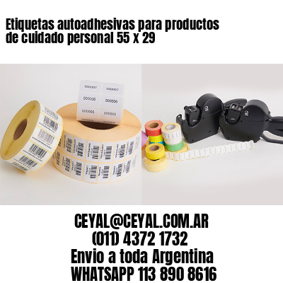Etiquetas autoadhesivas para productos de cuidado personal 55 x 29