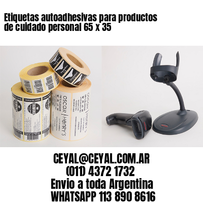 Etiquetas autoadhesivas para productos de cuidado personal 65 x 35