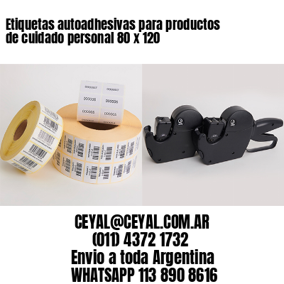 Etiquetas autoadhesivas para productos de cuidado personal 80 x 120