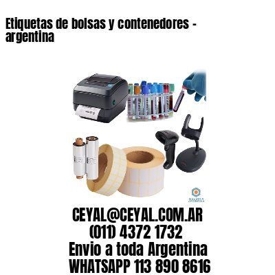 Etiquetas de bolsas y contenedores – argentina