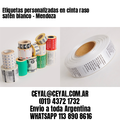 Etiquetas personalizadas en cinta raso satén blanco – Mendoza