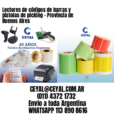 Lectores de códigos de barras y pistolas de picking – Provincia de Buenos Aires