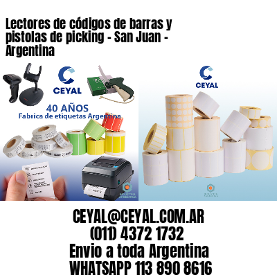 Lectores de códigos de barras y pistolas de picking – San Juan – Argentina