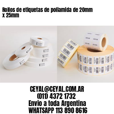 Rollos de etiquetas de poliamida de 20mm x 25mm