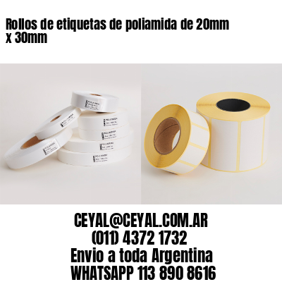 Rollos de etiquetas de poliamida de 20mm x 30mm