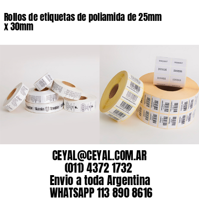 Rollos de etiquetas de poliamida de 25mm x 30mm