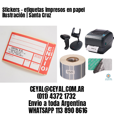 Stickers – etiquetas impresos en papel ilustración | Santa Cruz