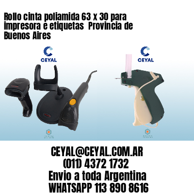 Rollo cinta poliamida 63 x 30 para impresora e etiquetas  Provincia de Buenos Aires