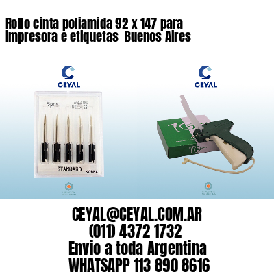 Rollo cinta poliamida 92 x 147 para impresora e etiquetas  Buenos Aires 