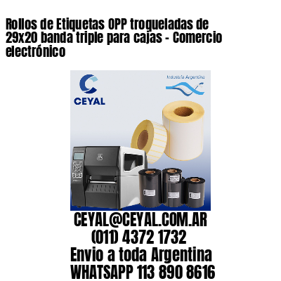 Rollos de Etiquetas OPP troqueladas de 29×20 banda triple para cajas – Comercio electrónico