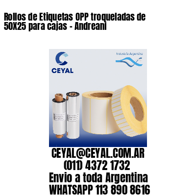 Rollos de Etiquetas OPP troqueladas de 50X25 para cajas – Andreani