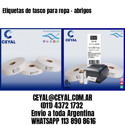 Etiquetas de fasco para ropa – abrigos
