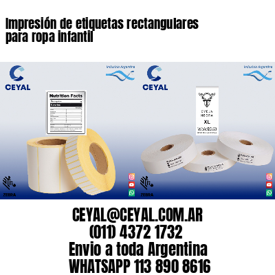 Impresión de etiquetas rectangulares para ropa infantil