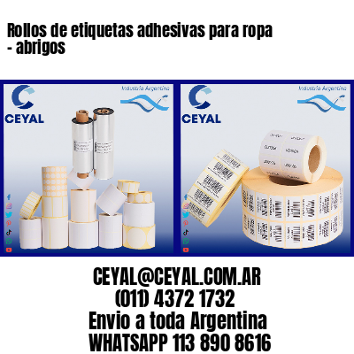 Rollos de etiquetas adhesivas para ropa – abrigos