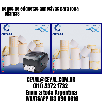 Rollos de etiquetas adhesivas para ropa – pijamas