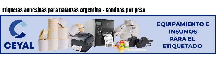 Etiquetas adhesivas para balanzas Argentina - Comidas por peso
