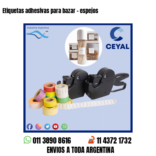 Etiquetas adhesivas para bazar – espejos