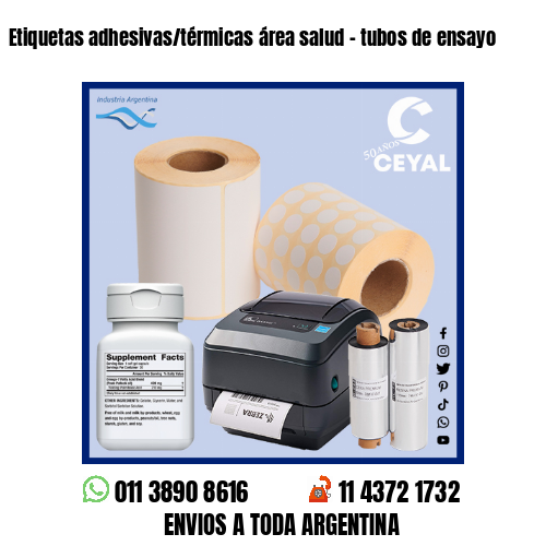 Etiquetas adhesivas/térmicas área salud – tubos de ensayo