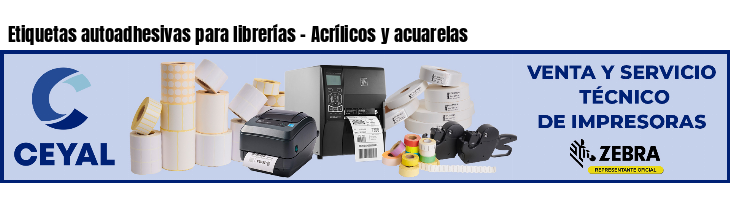 Etiquetas autoadhesivas para librerías - Acrílicos y acuarelas