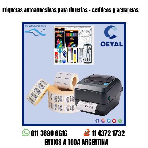 Etiquetas autoadhesivas para librerías – Acrílicos y acuarelas