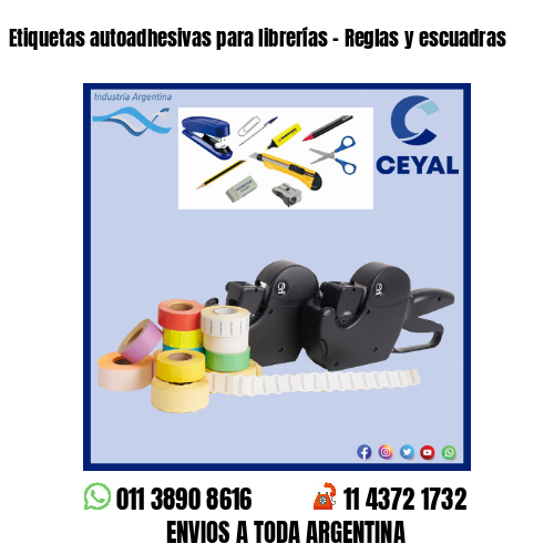 Etiquetas autoadhesivas para librerías – Reglas y escuadras