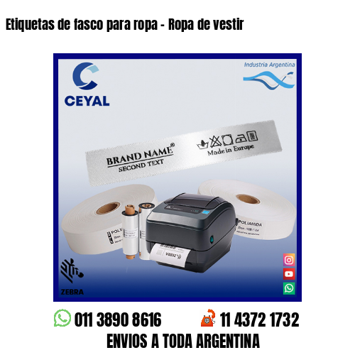 Etiquetas de fasco para ropa – Ropa de vestir