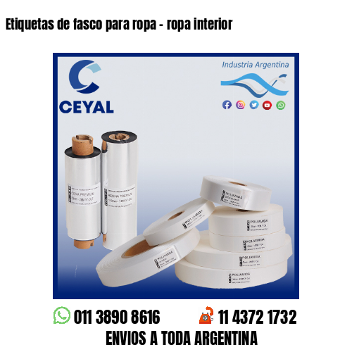 Etiquetas de fasco para ropa – ropa interior